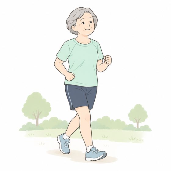 ゆっくりジョグするランナー